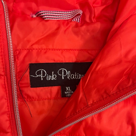 Pink Platinum Red Puffer Jacket - Picture 2 of 3